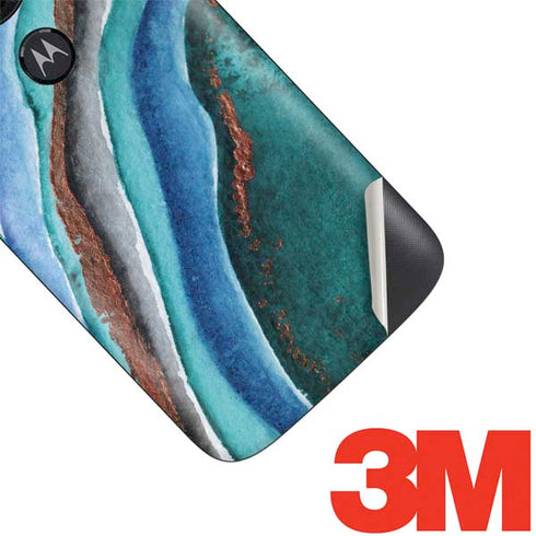 Turquoise Watercolor Geode Moto E5 Play Skin